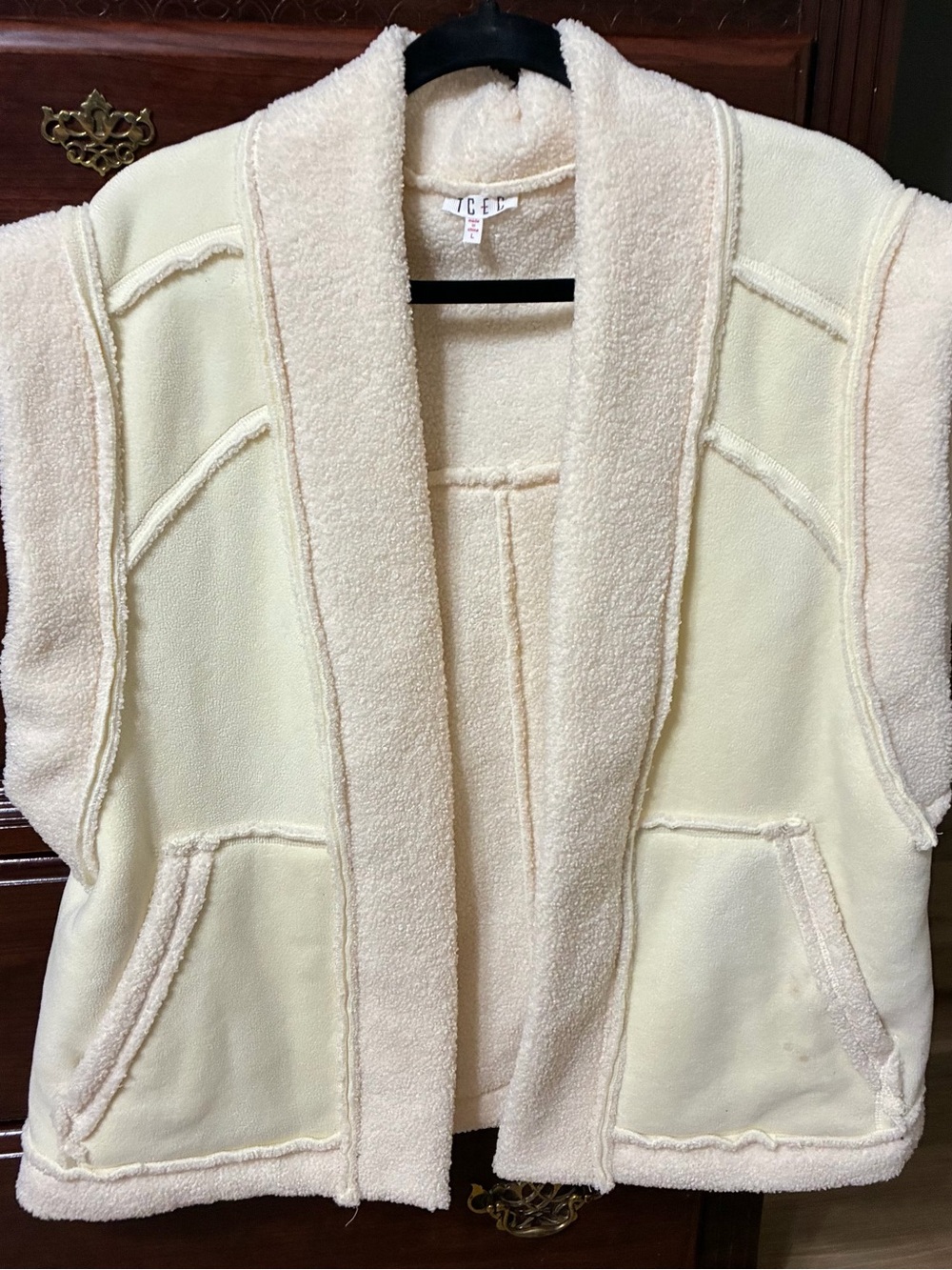 Ice Cream Sherpa Vest in Cream